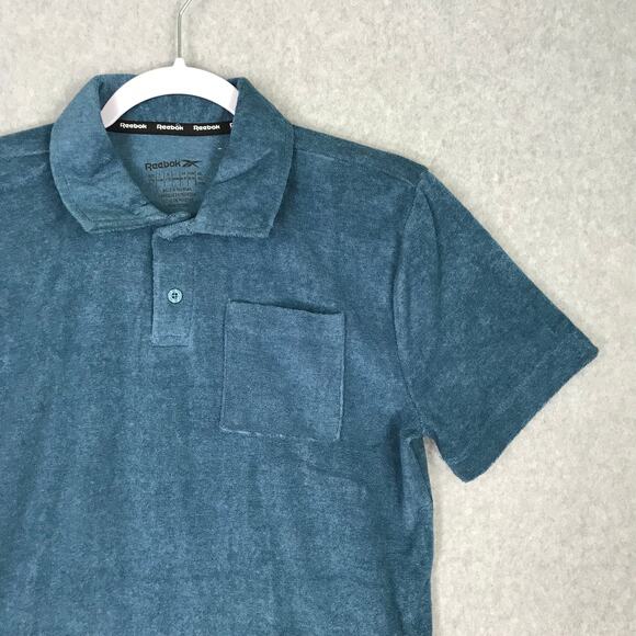 Reebok Polo Shirt Boys XL 18 20 Blue Terry Cloth Golf Tennis Beach‎ Preppy Beach - Picture 2 of 9